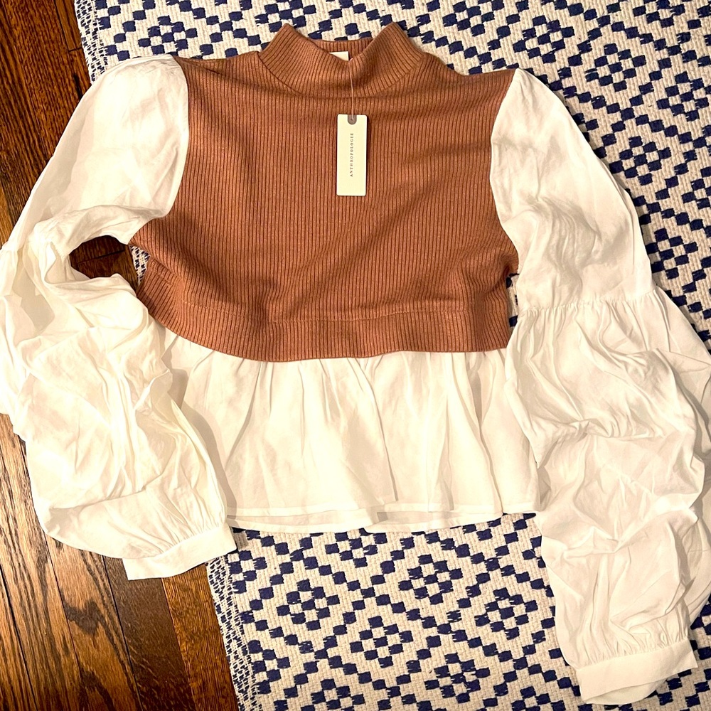 Anthropologie Ruffled Layer Top in Neutral